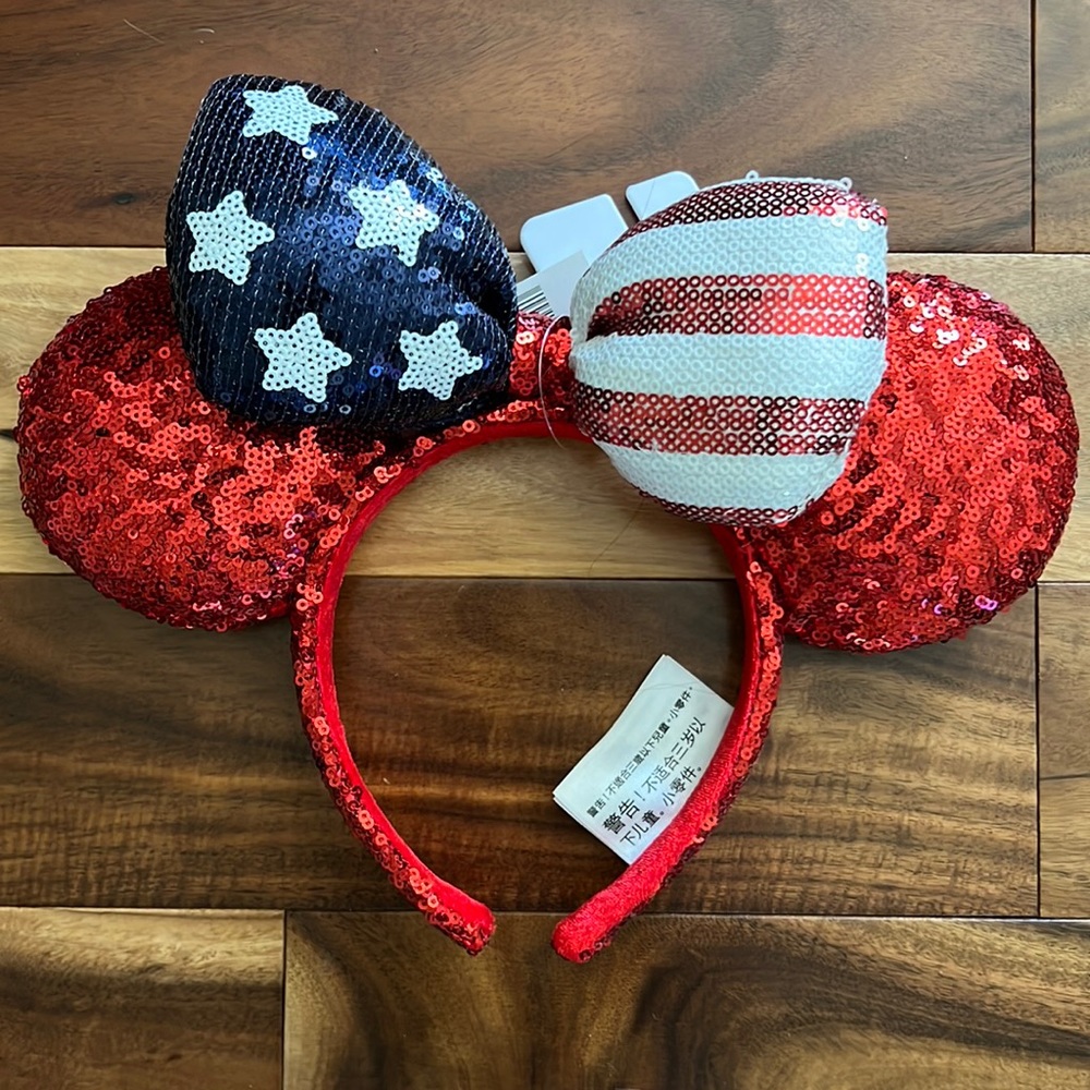 New with tags, Disney, red, white and blue Mickey ears from 2022